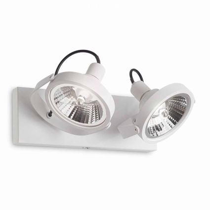 Спот Ideal Lux Glim PL2 Bianco цвет белый, мощность 100 Вт