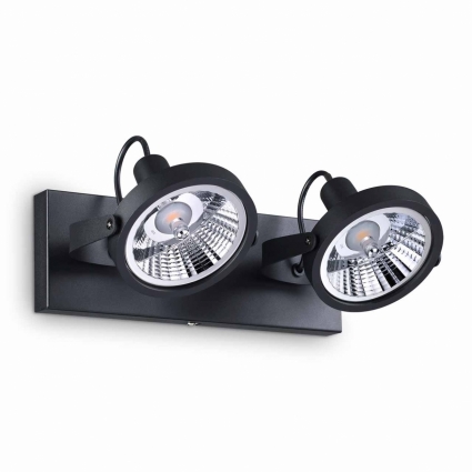 Спот Ideal Lux Glim PL2 Nero цвет черный, мощность 100 Вт
