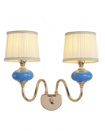 Бра Lumien Hall Макей 1031/2W-GD-PBL-WT цвет белый, мощность 120 Вт