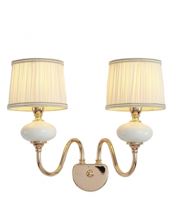 Бра Lumien Hall Макей 1031/2W-GD-WT цвет белый, мощность 120 Вт