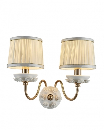 Бра Lumien Hall Эрин 1030/2W-GD-WT цвет белый, мощность 120 Вт