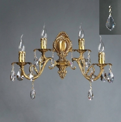 Бра Ambiente Alicante 8888/2+2 AB Leaf Crystal цвет бронза, мощность 160 Вт