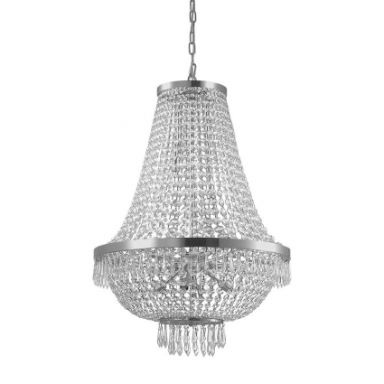 Подвесная люстра Ideal Lux Caesar SP12 Cromo цвет хром, мощность 480 Вт