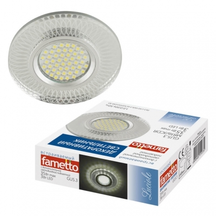 Встраиваемый светильник Fametto Luciole DLS-L152 GU5.3 GLASSY/CLEAR 3D цвет белый, мощность 35 Вт