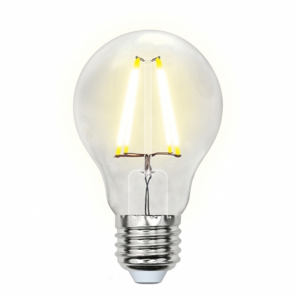 Лампа светодиодная филаментная (UL-00002212) Uniel E27 8W 4000K прозрачная LED-A60-8W/NW/E27/CL GLA01TR цвет прозрачный