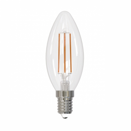 Лампа светодиодная филаментная (UL-00005164) Uniel E14 11W 3000K прозрачная LED-C35-11W/3000K/E14/CL PLS02WH цвет прозрачный
