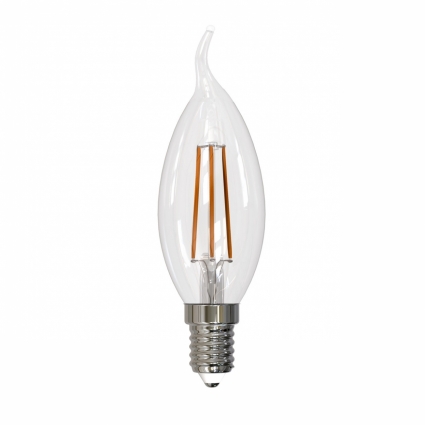 Лампа светодиодная филаментная (UL-00005168) Uniel E14 9W 3000K прозрачная LED-CW35-9W/3000K/E14/CL PLS02WH цвет прозрачный