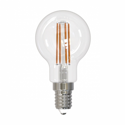 Лампа светодиодная филаментная (UL-00005177) Uniel E14 11W 4000K прозрачная LED-G45-11W/4000K/E14/CL PLS02WH цвет прозрачный