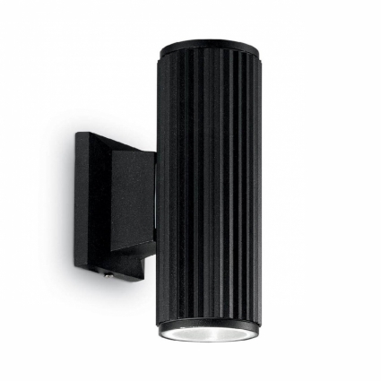 Уличный настенный светильник Ideal Lux Base AP2 Nero цвет черный, мощность 56 Вт