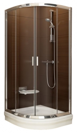 Душевой уголок Ravak BLCP4-90 satin+grape четверть круга, двери раздвижные