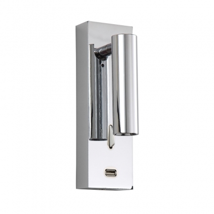 Настенный светильник Crystal Lux CLT 210W USB CH цвет хром, мощность 3 Вт