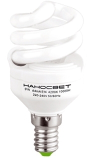 Лампа энергосберегающая Наносвет E14 9W 2700K матовая ES-SPU09/E14/827 E079 цвет белый