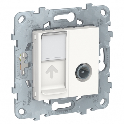 Розетка TV одиночная + RJ45 Schneider Electric Unica New NU547018 цвет белый