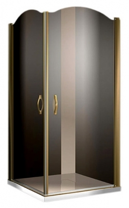 Душевой уголок Sturm Eleganz 100 bronze тонированное квадратный, двери распашные