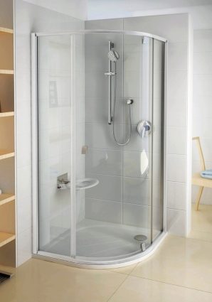 Душевой уголок Ravak PSKK3-80 Transparent белый четверть круга, двери распашные