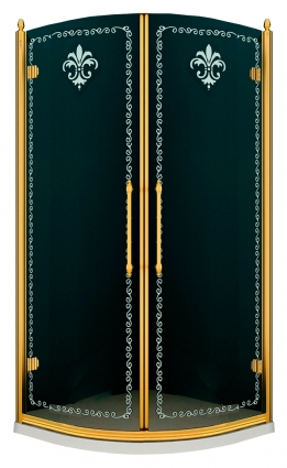 Душевой уголок Cezares Retro R2 90 CP G четверть круга, двери распашные, стекло прозрачное