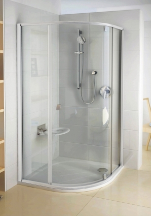 Душевой уголок Ravak PSKK3-100 Transparent белый четверть круга, двери распашные