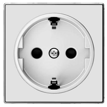 Лицевая панель ABB Sky розетки Schuko с/з стекло белое 2CLA858800A2101 цвет белый
