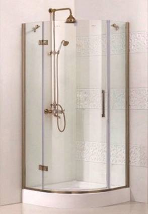 Душевой уголок Cezares Magic R1 90 C Br L четверть круга, двери распашные