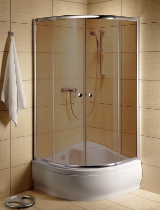 Душевой уголок Radaway Classic A 80x170 коричневое стекло четверть круга, двери раздвижные