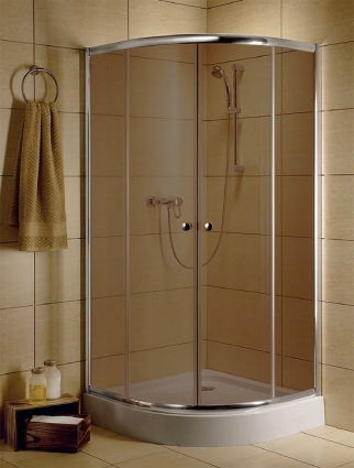 Душевой уголок Radaway Classic A 80x185 коричневое стекло четверть круга, двери раздвижные