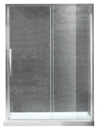 Душевая дверь в нишу Cezares Lux soft BF1 130 C Cr раздвижная, стекло прозрачное
