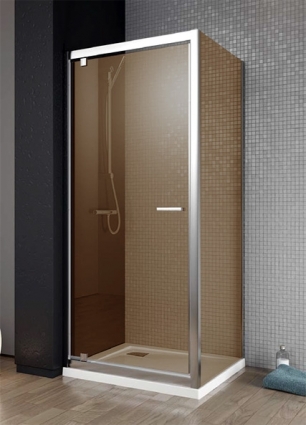 Душевой уголок Radaway Twist DW+S 80 коричневое стекло квадратный, двери распашные