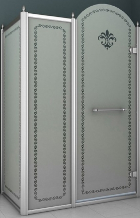 Душевой уголок Cezares Retro AH11 120/100 CP Cr R прямоугольный, двери распашные