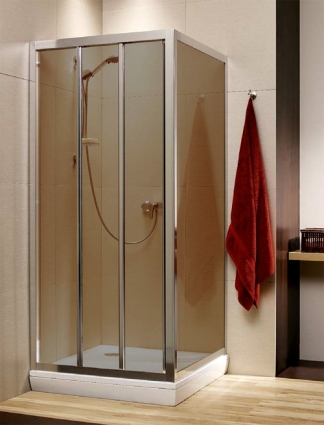 Душевой уголок Radaway Treviso DW+S 80 коричневое стекло квадратный, двери раздвижные