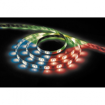Светодиодная лента Feron 14,4W/m 60LED/m 5050SMD RGB 5M LS606 27706, цвет разноцветный, мощность 72 Вт